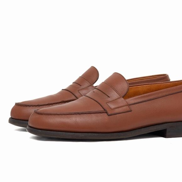 1k.$ J.M. Weston 180 Penny Loafers Brown Leather Handmade France UK 9.5 US 10.5E main image 12